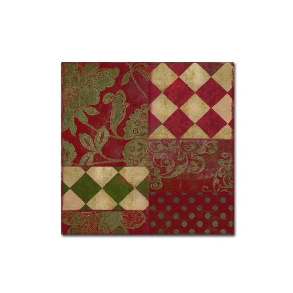 Trademark Fine Art Color Bakery 'Merry Christmas Patchwork II' Canvas Art, 35x35 - ALI4386-C3535GG