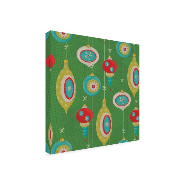 Trademark Fine Art Holli Conger 'Retro Christmas half drop 2' Canvas Art, 18x18 - ALI47380-C1818GG