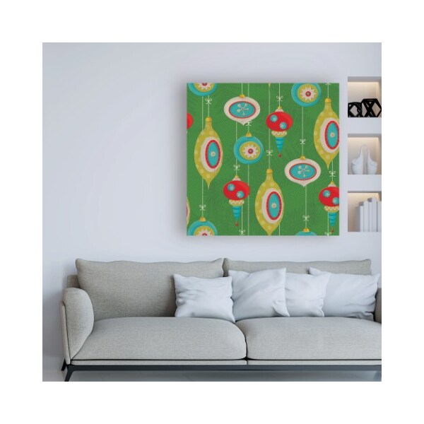 Trademark Fine Art Holli Conger 'Retro Christmas half drop 2' Canvas Art, 18x18 - ALI47380-C1818GG