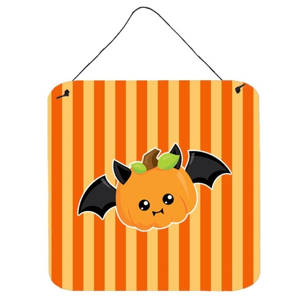 Carolines Treasures Halloween Pumpkin Bat Wall or Door Hanging Prints - BB6959DS66