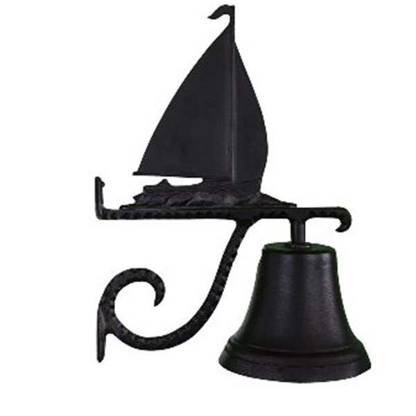 Swivel Cast Bell With Satin Black Sailboat Ornament - SW381526