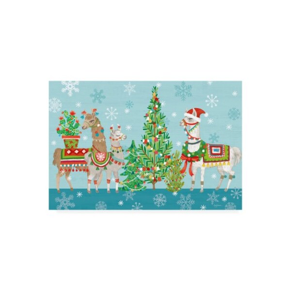 Trademark Fine Art Mary Urban 'Lovely Llamas Christmas Viii' Canvas Art, 30x47 - WAP10074-C3047GG