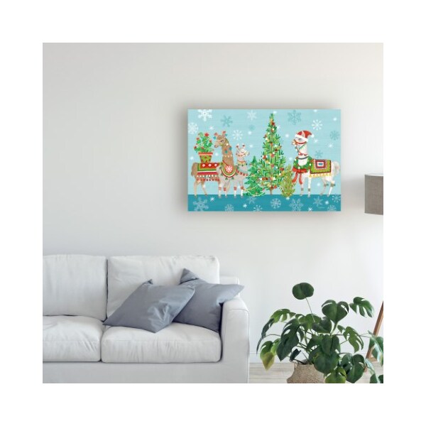 Trademark Fine Art Mary Urban 'Lovely Llamas Christmas Viii' Canvas Art, 30x47 - WAP10074-C3047GG