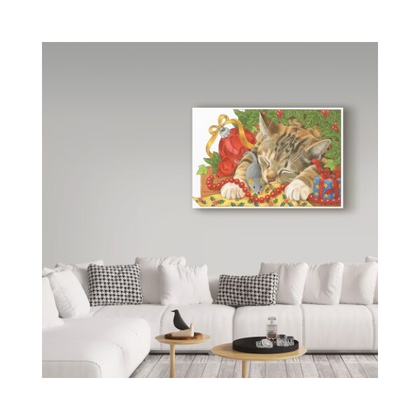 Trademark Fine Art Francien Van Westering 'Christmas Cat Sleeping' Canvas Art, 30x47 - ALI34714-C3047GG