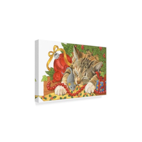Trademark Fine Art Francien Van Westering 'Christmas Cat Sleeping' Canvas Art, 30x47 - ALI34714-C3047GG