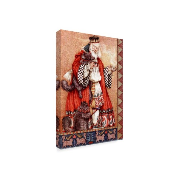 Trademark Fine Art Anne Yvonne Gilbert 'Father Christmas And Cats' Canvas Art, 12x19 - ALI38100-C1219GG