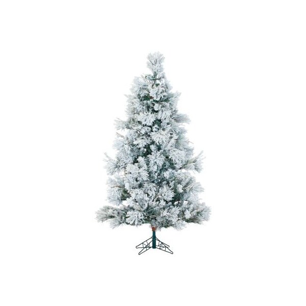 Almo Fulfillment Services Fraser Hill Farm Artificial Christmas Tree - 10 Ft. Flocked Snowy Pine - Smart String Lighting - FFSN010-3SN