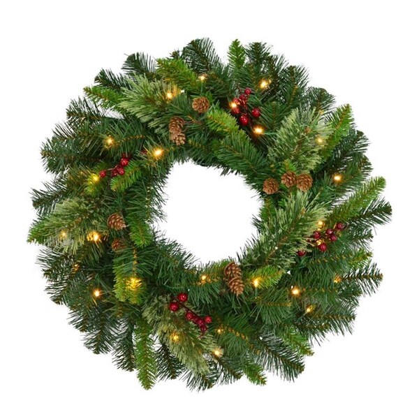 Celebrations 24 in. Home LED Prelit Wreath, Warm White, 4PK - 9080647
