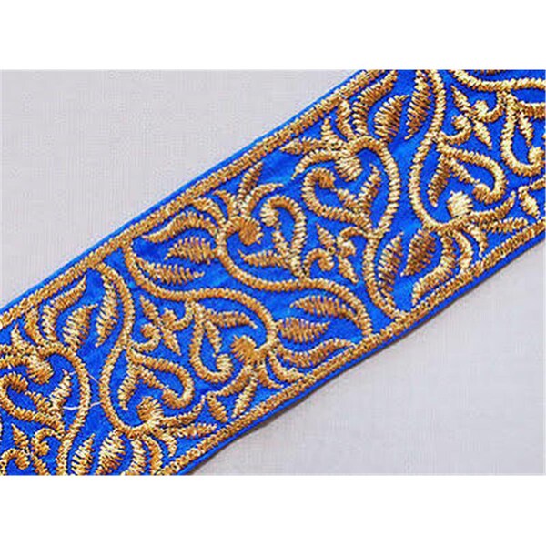 Vickerman 4 in. x 5 Yard Gold Embroider Vine Ribbon - Q174204