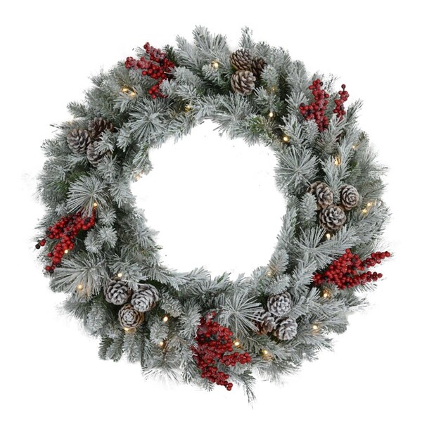 Aparato 30 in. Celebrations LED Prelit Decorated Clear & Warm White Wreath - AP2514989