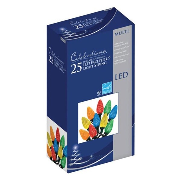 Celebrations 47657-71 16 ft. Multicolor C9 LED Light Set - CE9775