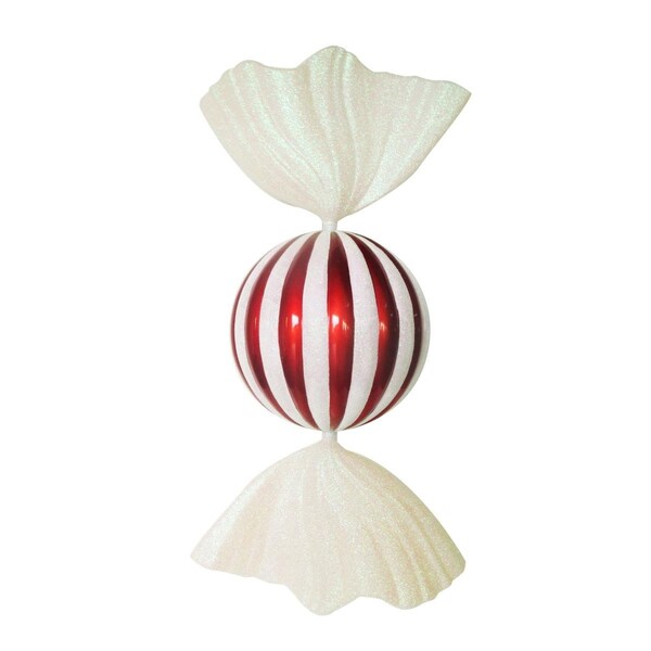 Queens Of Christmas 34 in. Round Peppermint Candy Ornament Red & White - WL-CDY-34-RW