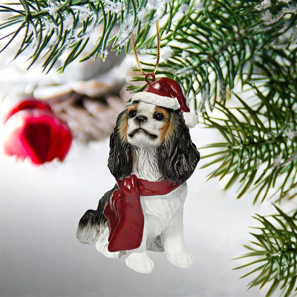Design Toscano Cavalier King Charles Spaniel Holiday Dog Ornament Sculpture - JH576321