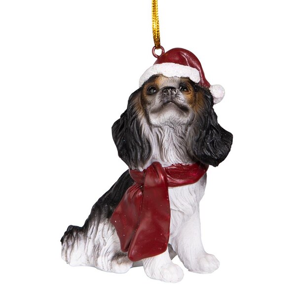 Design Toscano Cavalier King Charles Spaniel Holiday Dog Ornament Sculpture - JH576321