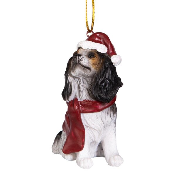 Design Toscano Cavalier King Charles Spaniel Holiday Dog Ornament Sculpture - JH576321