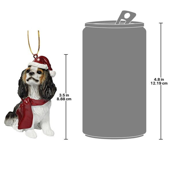 Design Toscano Cavalier King Charles Spaniel Holiday Dog Ornament Sculpture - JH576321
