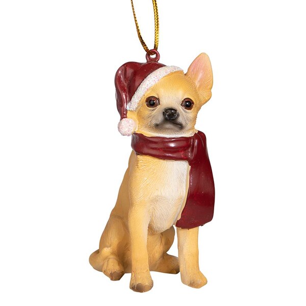 Design Toscano Chihuahua Holiday Dog Ornament Sculpture - JH576307