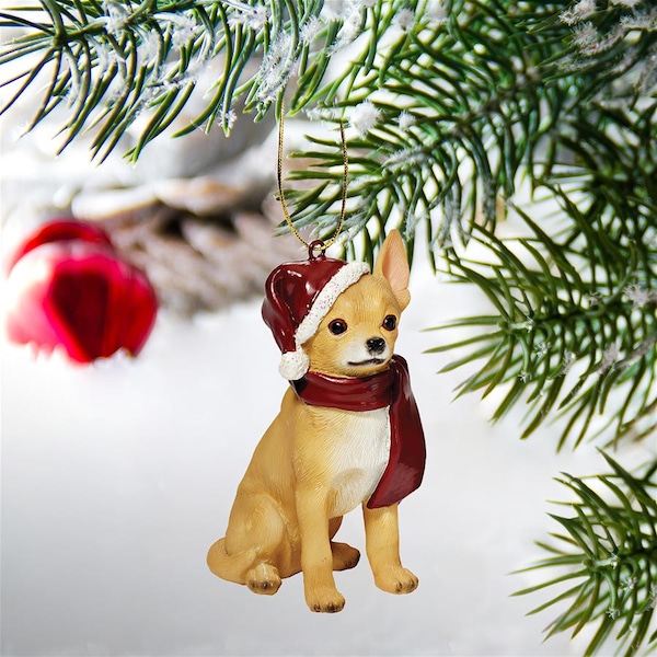 Design Toscano Chihuahua Holiday Dog Ornament Sculpture - JH576307