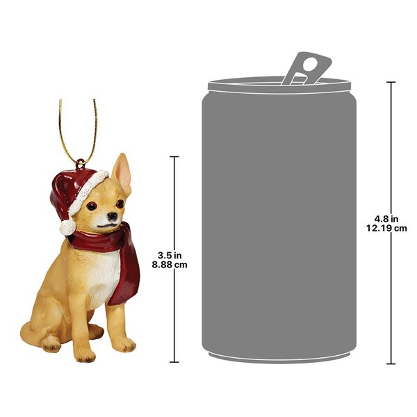 Design Toscano Chihuahua Holiday Dog Ornament Sculpture - JH576307