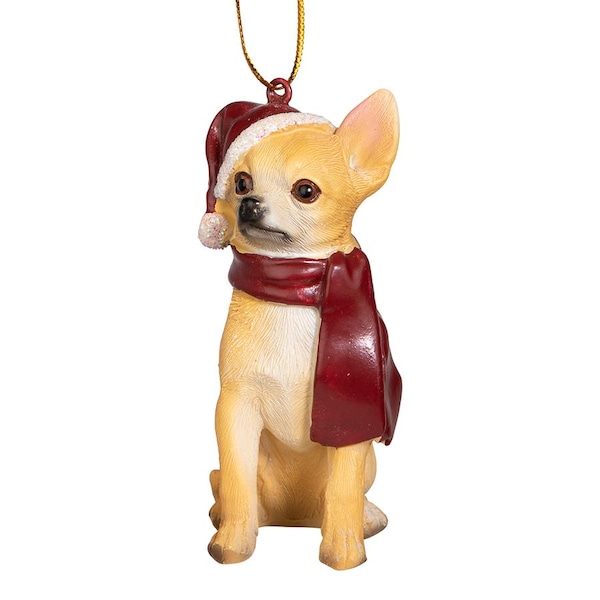 Design Toscano Chihuahua Holiday Dog Ornament Sculpture - JH576307