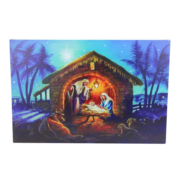 Go-Go LED Fiber Optic Lighted Nativity Scene Christmas Wall Art - 15.75 x 23.5 in. - GO1775897