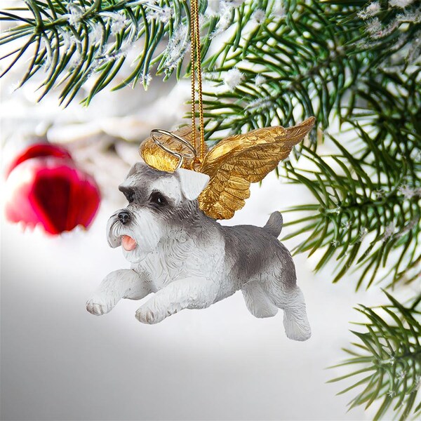 Design Toscano Honor the Pooch: Mini Schnauzer Holiday Dog Angel Ornament - JH170719