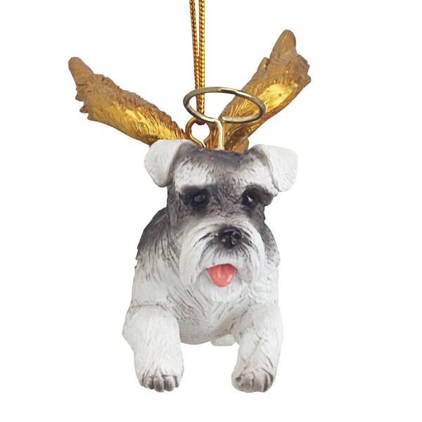 Design Toscano Honor the Pooch: Mini Schnauzer Holiday Dog Angel Ornament - JH170719