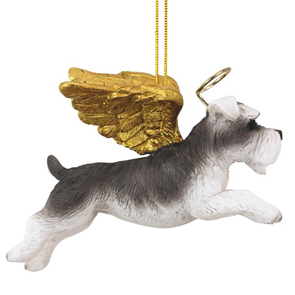Design Toscano Honor the Pooch: Mini Schnauzer Holiday Dog Angel Ornament - JH170719