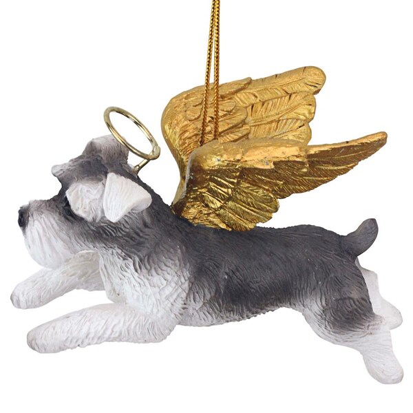 Design Toscano Honor the Pooch: Mini Schnauzer Holiday Dog Angel Ornament - JH170719