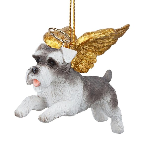 Design Toscano Honor the Pooch: Mini Schnauzer Holiday Dog Angel Ornament - JH170719