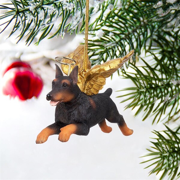 Design Toscano Honor the Pooch: Doberman Holiday Dog Angel Ornament - JH170726