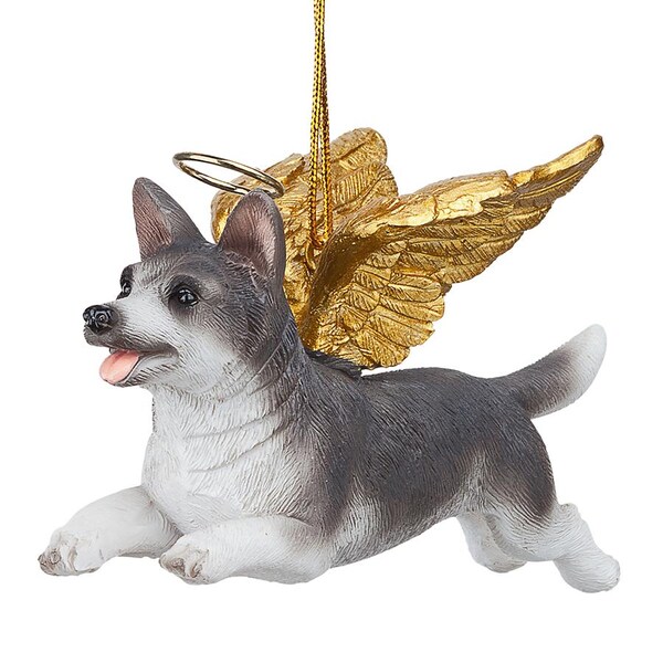 Design Toscano Honor the Pooch: Siberian Husky Holiday Dog Angel Ornament - JH170720