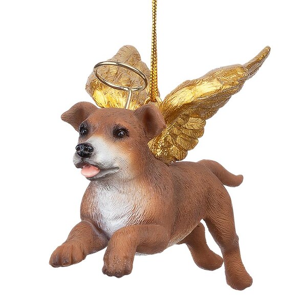 Design Toscano Honor the Pooch: Pit Bull Holiday Dog Angel Ornament - JH170729