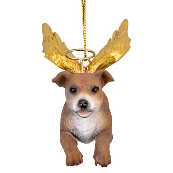 Design Toscano Honor the Pooch: Pit Bull Holiday Dog Angel Ornament - JH170729