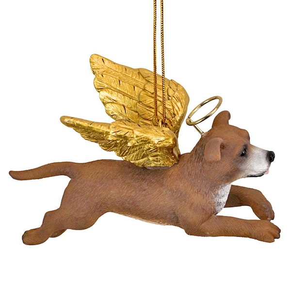 Design Toscano Honor the Pooch: Pit Bull Holiday Dog Angel Ornament - JH170729