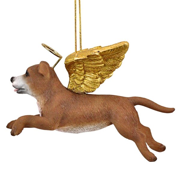 Design Toscano Honor the Pooch: Pit Bull Holiday Dog Angel Ornament - JH170729