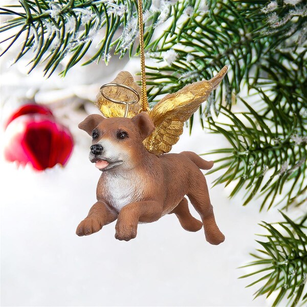 Design Toscano Honor the Pooch: Pit Bull Holiday Dog Angel Ornament - JH170729