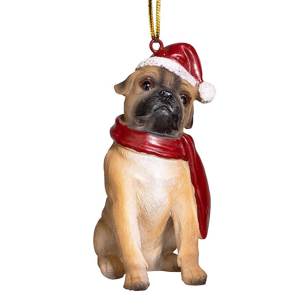 Design Toscano Pug Holiday Dog Ornament Sculpture - JH576315
