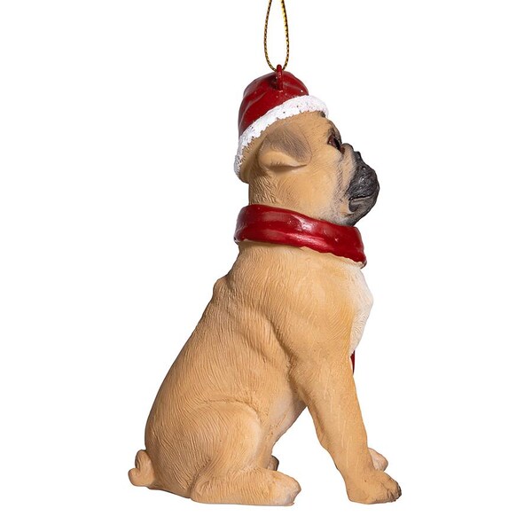 Design Toscano Pug Holiday Dog Ornament Sculpture - JH576315