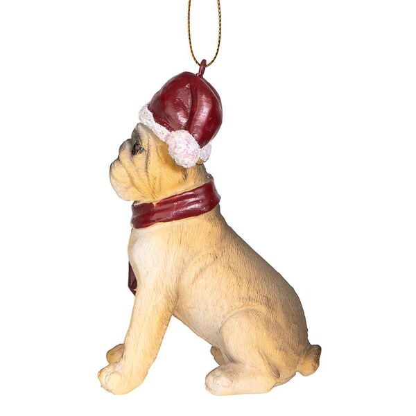 Design Toscano Bulldog Holiday Dog Ornament Sculpture - JH576304
