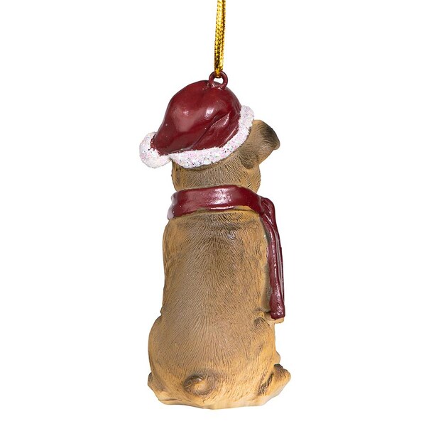 Design Toscano Bulldog Holiday Dog Ornament Sculpture - JH576304