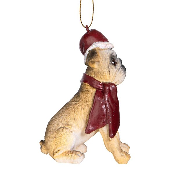 Design Toscano Bulldog Holiday Dog Ornament Sculpture - JH576304