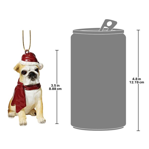 Design Toscano Bulldog Holiday Dog Ornament Sculpture - JH576304