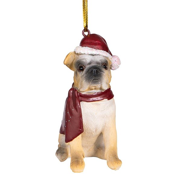 Design Toscano Bulldog Holiday Dog Ornament Sculpture - JH576304