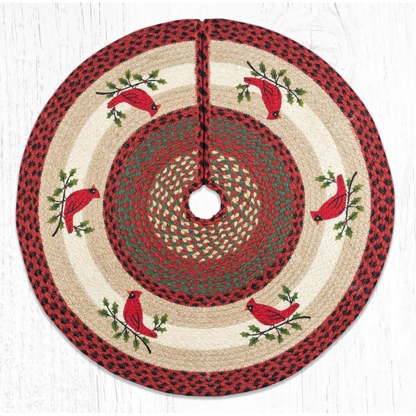 Dingbat 30 x 30 in. TSP-25 Round Holly Cardinal Printed Tree Skirt - DI2846048