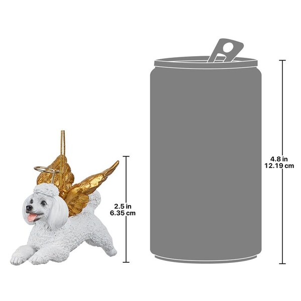 Design Toscano Honor the Pooch: White Poodle Holiday Dog Angel Ornament - JH170731