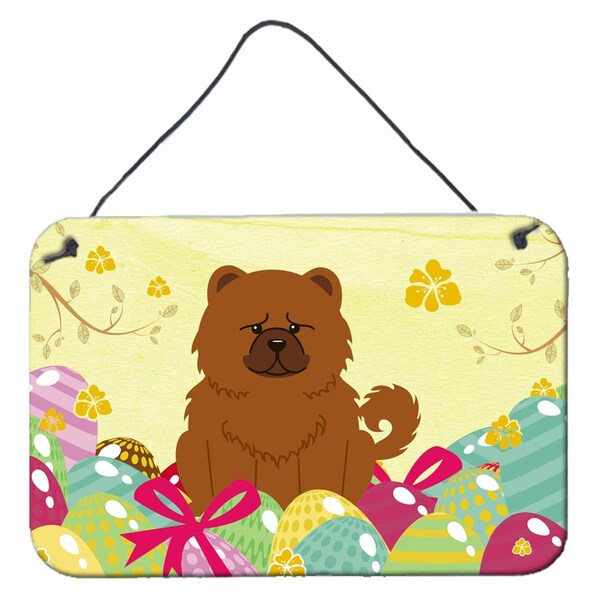 Carolines Treasures Easter Eggs Chow Chow Red Wall or Door Hanging Prints - BB6142DS812