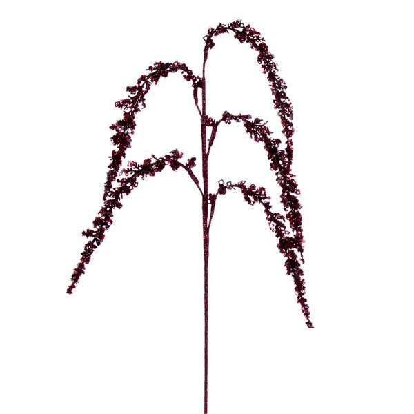 Vickerman 27 in. Glitter Setaria Spray, Burgundy, 3PK - EH212465