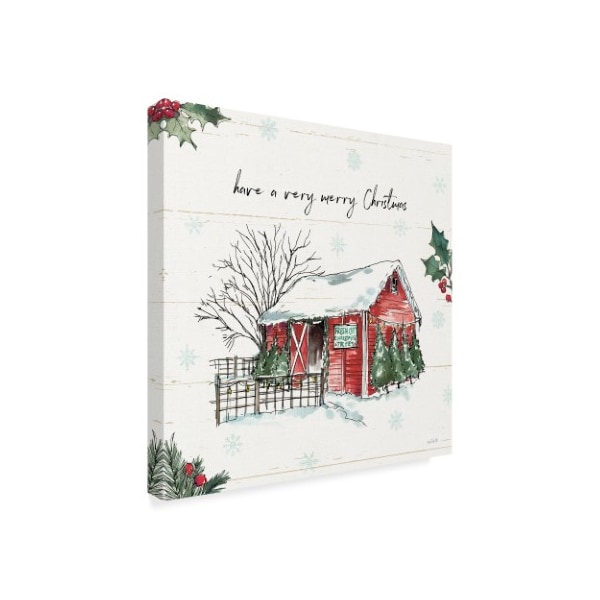 Trademark Fine Art Anne Tavoletti 'Holiday On The Farm Iv Merry Christmas' Canvas Art, 18x18 - WAP08825-C1818GG