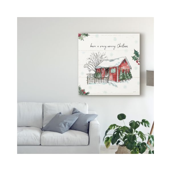 Trademark Fine Art Anne Tavoletti 'Holiday On The Farm Iv Merry Christmas' Canvas Art, 18x18 - WAP08825-C1818GG